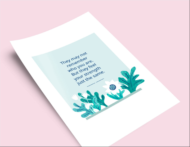 illustration of pamphlet saying "They may not  who you are, but they feel your strength just the same".